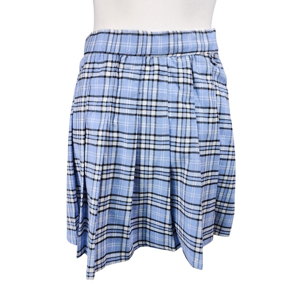 Hollister Pleated Mini Skirt Womens Small Blue White Plaid Preppy School VTG Y2K
